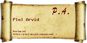 Plel Arvid névjegykártya